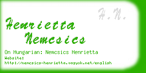 henrietta nemcsics business card